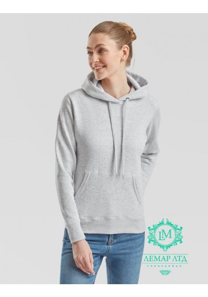 Худі Fruit of the Loom Hooded Sweat Ladies heather grey