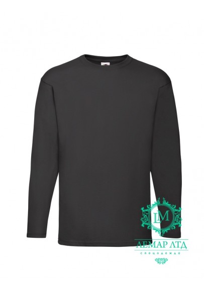  Футболка з довгим рукавом Fruit of the Loom Valueweight long black